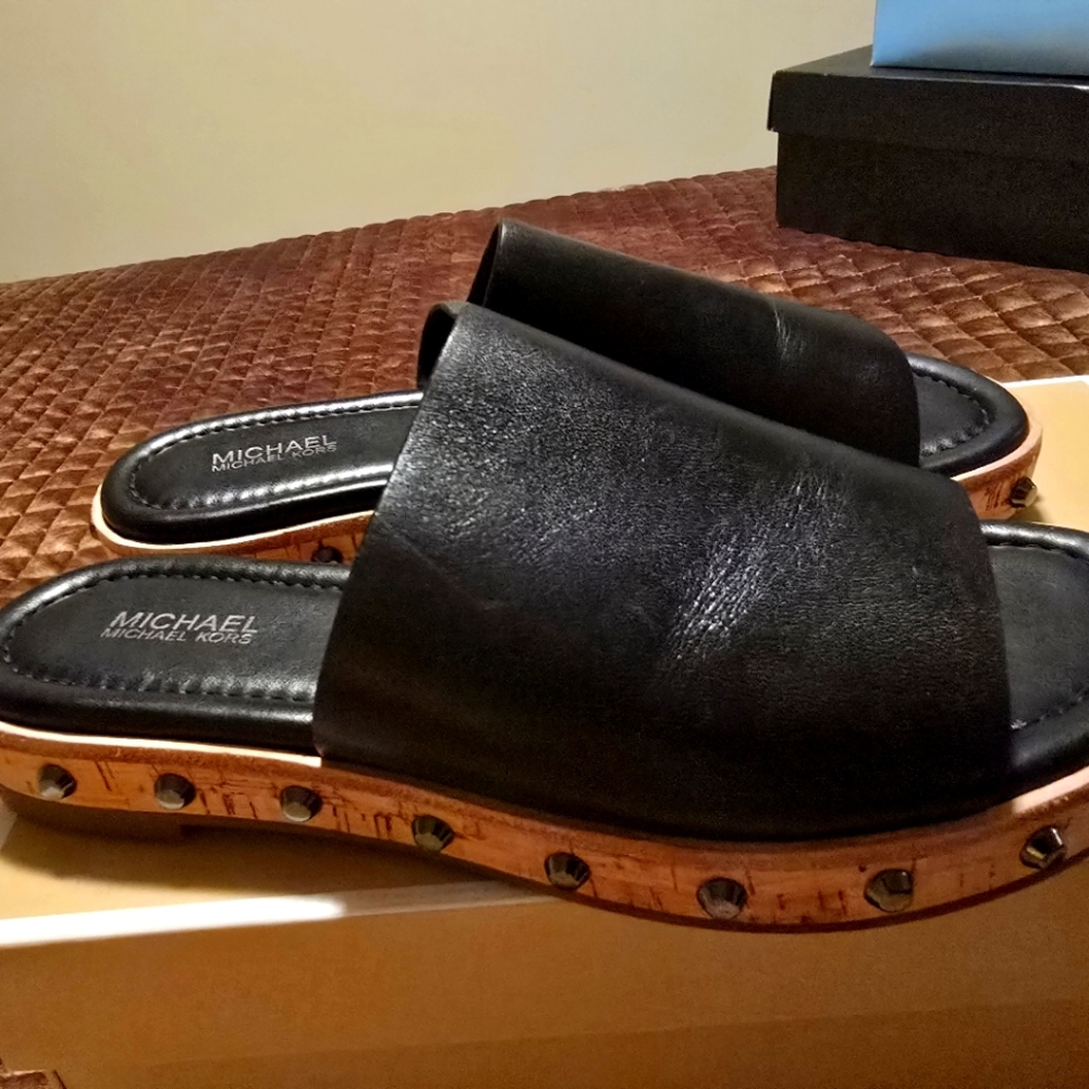 Michael Kors Black Slide Sandals